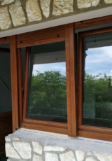 Pvc balkonska vrata i prozor-boja drveta